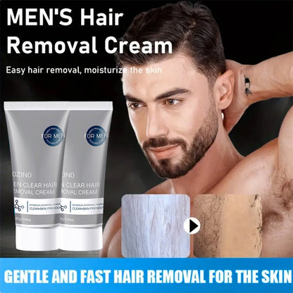 🧔 Snabbverkande hårborttagningskräm för män | För grov kroppsbehåring – bröst, rygg, ben och armhålor – smärtfri formula som verkar på 5–10 minuter 🌿💪