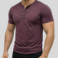 Kortärmad Henley T-shirt för Herr | Klassisk Tröja med Knappar