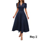 👗 2026 Rea — Över 39 400 Sålda!💐 Elegant V-ringad Klänning med Hög Midja och Puffärmar