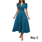 👗 2026 Rea — Över 39 400 Sålda!💐 Elegant V-ringad Klänning med Hög Midja och Puffärmar