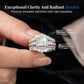 💍 BEGRÄNSAD TID – 50 % RABATT! 💥 Dam kubisk zirkonia-ring – prinsesslipad, pavéinfattning & flerlagers band, fångar ljuset vackert 💎