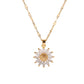 🌻 50 % RABATT UNDER BEGRÄNSAD TID! ✨ Halsband med solros-hänge för kvinnor – kubisk zirkonia, guldfärgat, lätt 💛