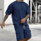 🔥50% RABATT!🔥 Herrarnas Casual Set med Kortärmat T-Shirt och Shorts