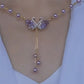 🦢💜 Romantiskt halsband med dubbla svanhängslen
