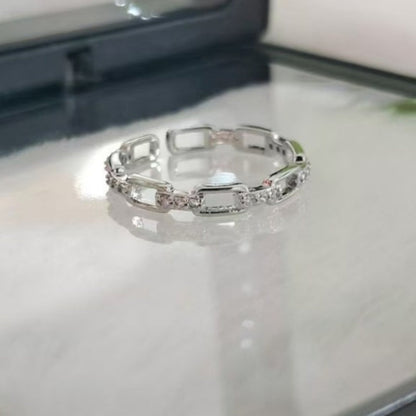 Gnistrande Öppen Ring med Kubisk Zirkonia