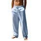 👖 50% RABATT 🌿 | Lediga Linnebyxor för Herr – Rak Ben & Dragsko i Midjan
