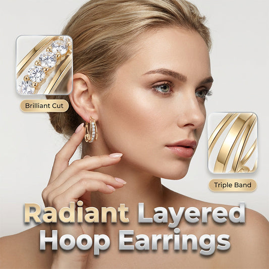 📢📢50% RABATT!! ⏰Eleganta Geometriska Hoopörhängen med Glänsande Accenter