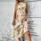 👗 50% RABATT NU! 🌸 Kvinnors Ärmlös Blommönstrad Casual Klänning – Smockad Liv, Flytande Lagerkjol & Mångsidig Midi-längd ✨