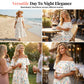 👗 50% RABATT NU! 🌸 Tryckt Off-Shoulder Kortärmad Maxiklänning – Blommönster, Rynkad Liv & Dolda Fickor ✨