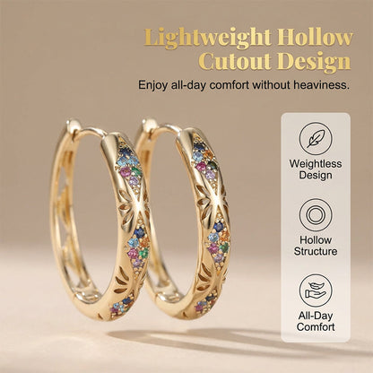 💎 50% RABATT! ✨ Örhängen med Ihåliga Ringar & Glittrande Zirkoner – Delikat Design, Lättvikt & Perfekt För Både Vardag Och Fest 🌟