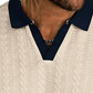 👕 50% RABATT NU! 👔 Herr casual texturerad top – kontrastkrage & stickad kvalitet – Mångsidig, lättskött & perfekt för kontoret eller lediga helger 🎩