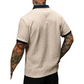 👕 50% RABATT NU! 👔 Herr casual texturerad top – kontrastkrage & stickad kvalitet – Mångsidig, lättskött & perfekt för kontoret eller lediga helger 🎩