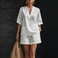 🔥 BIG CLEARANCE SALE 🔥☁️ 2026 New Arrival! 🍀Women's Casual V-Neck Two-Piece Short Set