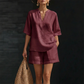 🔥 BIG CLEARANCE SALE 🔥☁️ 2026 New Arrival! 🍀Women's Casual V-Neck Two-Piece Short Set