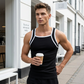 👕 50% RABATT! 🔥 Herribbad Muskelt-shirt med Kontrasterande Piping – Figurnära, Andningsbar & Perfekt För Gym Eller En Avslappnad Look 💪