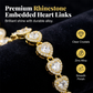 🥳 2026 Ny Stil 🥳💞 50K+ Sålda! 💥 50% RABATT! 🔥 Glänsande Hjärta Statement Kedjehalsband – Rhinösten, Guld/Silver, Justerbar Längd – Perfekt Present 💖