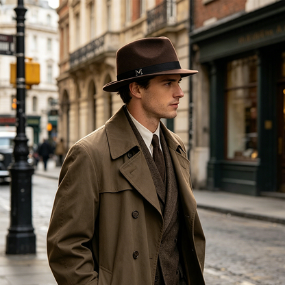 Ny Konstkaschmir Ullfilt Fedora — Mångsidig Västern & Brittisk Stil Jazzhatt — Förtjockad, Vindskyddad och Varm