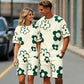 Unisex Blommigt T-shirt och Shorts Set