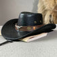 🤠 Vintage-cowboyhatt med bred brätte och rem