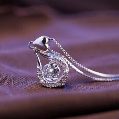 🥳 2026 HETSÄLJ 🥳💞 50K+ Sålda! 💥 50% RABATT! 🔥 Glänsande Hjärta Vattendroppe Stenhalsband