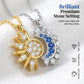 Sol och Måne Hänge Halsband med Strass