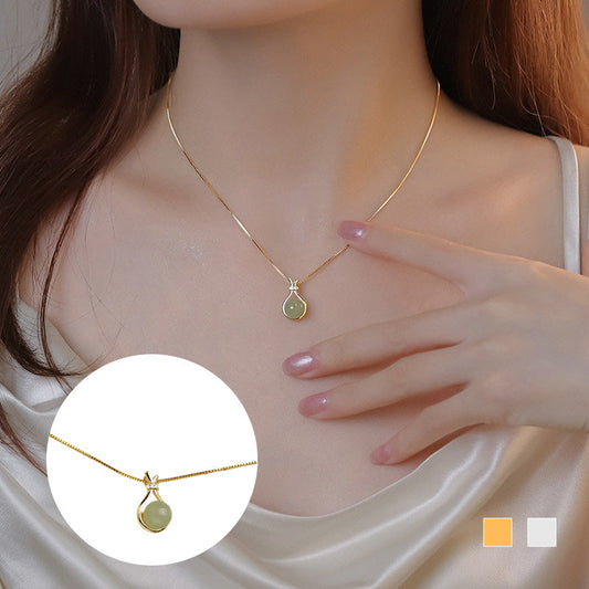 ✨ Elegant Hetian Jade Hänghalsband – Modernt, Elegant och Mångsidigt