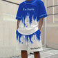 🔥50% RABATT!🔥 Herr set med tryckt T-shirt och shorts