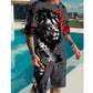 🔥50% RABATT!🔥 Herr set med tryckt T-shirt och shorts