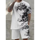 🔥50% RABATT!🔥 Herr set med tryckt T-shirt och shorts