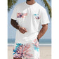 🔥50% RABATT!🔥 Herr set med tryckt T-shirt och shorts