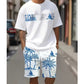 🔥50% RABATT!🔥 Herr set med tryckt T-shirt och shorts