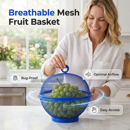 📢📢50 % rabatt!! 🥳💞Fruktkorg med lock och dubbla funktioner – förvaring, avrinning och dekoration i ett🍎🥬