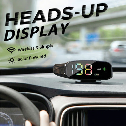 Soldriven bil HUD-hastighetsmätare