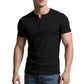 👕 50% RABATT NU! 💪 Herr Lätt Henley T-Shirt – Muskel Passform & Andningsbar – Fuktavledande & Klassisk Stil 🌿