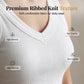 👚 50% RABATT! ✨ Dam V-ringad ribbad linnetop – Slimmad passform, mjuk bomull & perfekt för lager på lager eller solo 🌸