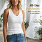 👚 50% RABATT! ✨ Dam V-ringad ribbad linnetop – Slimmad passform, mjuk bomull & perfekt för lager på lager eller solo 🌸
