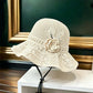 🌸 50% RABATT!🌈Virkat bucket hat med blomdetalj för kvinnor