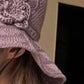 🌸 50% RABATT!🌈Virkat bucket hat med blomdetalj för kvinnor
