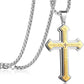 ✝️ BEGRÄNSAD KAMPANJ 50% RABATT! ✨ Fader Vår Korshalsband för Herrar – Titanstål, Fullgravyr & Överlappande Design 🔥