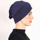 👒 Köp 1 få 1 GRATIS!🌸 Mjuk Stretch Turban Mössa – Mjölksilke Tyg & Anti-Halk Passform – Hår Volym Döljare – Multi-Använd Under Sjaal 🧣