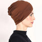 👒 Köp 1 få 1 GRATIS!🌸 Mjuk Stretch Turban Mössa – Mjölksilke Tyg & Anti-Halk Passform – Hår Volym Döljare – Multi-Använd Under Sjaal 🧣