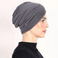 👒 Köp 1 få 1 GRATIS!🌸 Mjuk Stretch Turban Mössa – Mjölksilke Tyg & Anti-Halk Passform – Hår Volym Döljare – Multi-Använd Under Sjaal 🧣