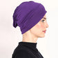 👒 Köp 1 få 1 GRATIS!🌸 Mjuk Stretch Turban Mössa – Mjölksilke Tyg & Anti-Halk Passform – Hår Volym Döljare – Multi-Använd Under Sjaal 🧣
