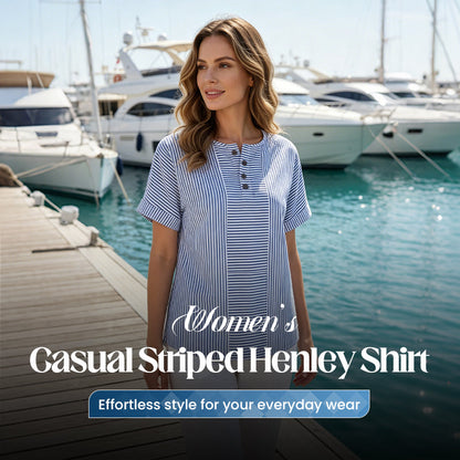 🌸 50 % RABATT NU! 🌸Randig Henley-tröja för damer