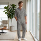 Herrpyjamas Set – Långärmad Skjorta & Byxor