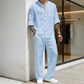 Herrpyjamas Set – Långärmad Skjorta & Byxor