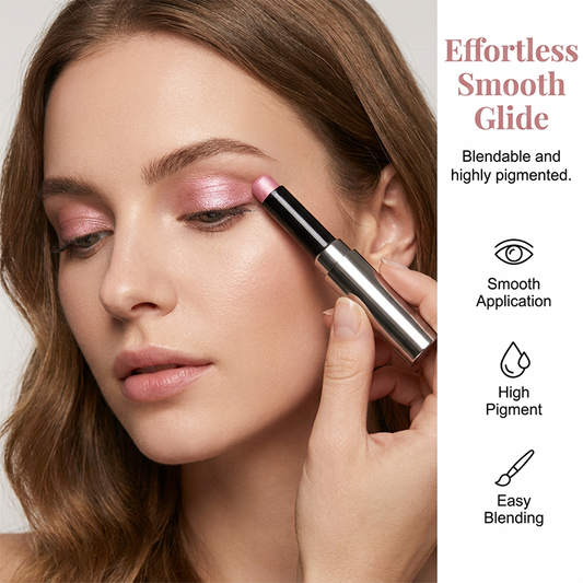 ✨50 % RABATT👁️ Roterande ögonskugga | Glans med ett enda drag · Håller länge utan att smeta ut · Silkeslen och smidig · Hög färgåtergivning · Inget behov av pensel