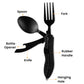 🍴 50% RABATT NU!🏕️ 4-i-1 Utomhus Fällbart Bestickset – Rostfritt Stål Multi-Tool – Kompakt Camping- & Vandringstillbehör 🎒