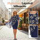 Elegant set med överdel och klänning med blommönster för damer