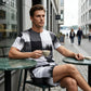 ⏰🔥BEGRÄNSAD TID: 50 % RABATT! 👕🩳 Set med T-shirt och shorts för män med abstrakt tryck – snyggt, bekvämt och perfekt för sommaren ✨☀️